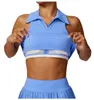 LL Dames rennen, tennis naakt strak sportvest, fitness pak top, dames polo rapel sportshirt, 8600