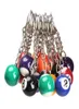 16pcslot bilardo topu anahtar zinciri anahtar yüzüğü yuvarlak kolye araba anahtarlık takı takı moda anahtarlamalar karışık color3856311