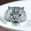 Bocai Real S925 Silver Jewelry Fashion Punk Trend Personality Personality Tiger Head Man Ring Birthday Gifts240412