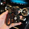 Nyckelringar 2022 Luxury Creative Bear Crystal Diamond Keychain Fashion Punk Animal Bear Keyring For Woman Car Bag Pendant Key Chains Gift 240412