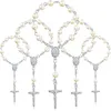Piastre decorative 30pcs battesimo rosario perle di dito rosarie fauci per favori comunione