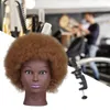 Real Hair Mannequin Head African Style enseignant coiffeur