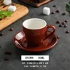 Cups Saucers 80ml Ceramic Coffee Cup And Saucer Espresso Porcelain Afternoon Teacup Breakfast Milk Mug Cute Pottery Mugs Wholesale