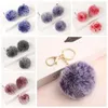 Keychains de peluche pomm pomm de moda redonda llave de piel suave y esponjosa