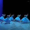 Bühnenbekleidung Ballettrock Performance Kinderwettbewerb Professionelle Kleidung Himmelblau Langes Baldachin