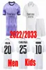 Boy Kid Kit Benzema Soccer Jersey 22 23 Champe de football jeunesse Vini Jr Camavinga Alaba Hazard ASENSIO MODRIC KROOS VALVERDE REAL MA2275520