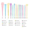 Shadow Docolor Dreaming Makeup Brushes Set 17pcs Professional Synthetic Hair Powder Foundation Blush Foeshadow Make Up Brush Maquiagem