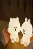 Belle lapin ours LED Night Light Usb Bear ours les lampes douces Silicone pour bébé pour enfants Décor de chambre