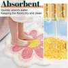 Carpets Non Slip Bath Mat For Bathroom Absorbent Rug Bathmat Cute Flower Shower Green