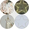 Decorative Figurines 25/30/35cm Wrought Iron Metal Star Ring Five-Pointed Wreath Frame Hoop Dream Catcher Wall Art Ornament Xmas Year Decor