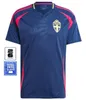 2024 Euro Cup Sweden Soccer Jersey Ibrahimovic 24 25 Équipe nationale suédoise 24 25 Larsson Football Shirt Home Yellow Away Navy Blue Men's Unifor