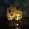 Candle Holders Halloween Pumpkin Lantern Creative Party Metal Iron Holder Crafts Decoration Table Ornaments Home Decor