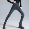 Frauen Jeans Vintage Stretch Vaqueros Kot Pantalones High Taille Stift lässig Streetwear Dünne Knöchel-Länge-Denimhose