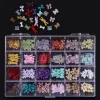 Decalques 24Styles 3D Charms LEGOM GEM GEM SHINESTONE JOENS FACAS DE JOIXAS CORAÇÃO/ROSE DIY 1Box Decorações para unhas Supplies Acessórios Designer