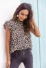 Women's T Shirts Leopard Print Crew Neck Sleeveless T-Shirt For Women