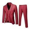 Fashion Summer Fino Forma Formal Tamaño grande para hombres es el delgado de 3 piezas Pantalones de boda Pantalones Fit Blazer 240412