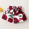 Shorts 3pcs / set Summer NOUVELLE-NEUR-NEUR-NEURS GIilles courtes à manches courtes Top T-shirt Floral Set 3 6 9 12 18 24 mois de 3 ans Lounge Soutinit