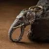 Clip Nuovo Elefante Silver God Of Wealth Ring Anello a sospensione Chiamatura Calketchain Personality Creativity Gioielli vintage Vintage Gioielli