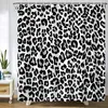 Corteaux de douche Cheetah Leopard Blanc Patter Spot Decor de salle de bain par Ho Me Lili Curtain Sets avec crochets en tissu polyester
