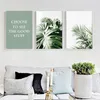 Green Plant Picture Home Decor Wall Art Canvas Måla moderna nordiska kaktusbladslöv affischer och tryck för vardagsrumsdesign