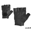 Sports Gloves New Fashion Men039S Leather Half Finger Fingerless Stage Driving Solid Black Gloves3862185 Drop Delivery Outdoors Athlet Otwqo