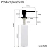 Liquid Soap Dispenser Square Stainless Steel Pump Head Large Capacity 500ml Kitchen Brushed Nickel Sink