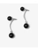 Stud Earrings Brass Natural Black Jade Double Ball Women Jewelry Punk Party T Show Gown Runway Korean Japan INS