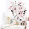 Wandaufkleber rosa weiße Aquarell -Pfingstrose Blumen für Kinderzimmer lebendige Schlafzimmer Home Dekoration Aufkleber Dekor Dekor