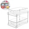 Table Mats Slide-Out Storage Container Multipurpose Pull-out Under Sink Organizer Rectangle Space Saving For Kitchen Pantry Office Desktop