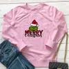 Designer Women's Hoodies Sweatshirts Hot Valentines Day Grinch Love Plaid Letter Printed Round Neck Long Sleeved Hoodie