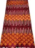 African Lace Fabric 2023 Hoogwaardige kanten stenen Franse net kant tule mesh stoffen kanten kraal bruiloftsstof ylb208 oranje