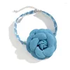 Choker romantyczny niebieski kowbojek naszyjniki dla kobiet biżuterię Naszyjnik