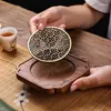 Tea Trays Black Walnut Plum Blossom Pot Holder Insulation Solid Wood Cup Creative Set Accessories