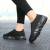 Lässige Schuhe Sneaker Frauen stricken Socken Schlupf auf flacher Laides Walking Woman SleaTs Flats Tenis Famela Plus Size