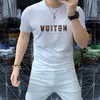 Yeni 2024 Hotsales Erkekler Tees Kısa Kollu Sıcak Matkap Mektubu Gevşek Uygun Erkek Tişört Saf Pamuk T-Shirt Çift Stil Erkek Kadın Giyim Boyutu M-5XL