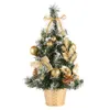 15/20/30/40 cm Weihnachtsbaum mit Ornament Kiefernkegel künstlicher kleiner Gold Silber Weihnachtsbaumdekor für Home Office Tisch Neujahr