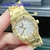 AP Crystal Wrist Watch Royal Oak Series Watchs Woard's Woard's Watan 33 mm Diamètre Quartz Movement Steel White Gold Leisure Men's Luxury Watch 67651ba.zz.1261ba.01