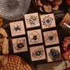 Tampon en caoutchouc en bois fleur décoratif joint en caoutchouc en bois pour bricolage intime artisanal et scrapbooking artisanal