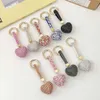 Key Rings Rhinestone Heart Keychain Bling Shining Full Crystal Key Ring Jewelry Accessories Bag Pendant Car Hanging Ornament Special Gift 240412