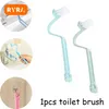 Brosse de nettoyage des toilettes Accessoires de nettoyage de salle de bain Portable Brosse de toilette Brosse d'angle 1PC