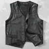 Gilet pour hommes Real Picture Man's Vest Washingcoat Summer Style Cow Hide Mens Houss sans manches