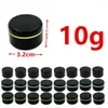 Bouteilles de rangement 200pcs 10g 10 ml Jar crème cosmétique en plastique noir avec couvercle de traction intérieure transparente bouteille de voyage vide petite capacité