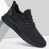 Chaussures de fitness Black Mesh Men Sneakers respirant Running Sport Male Lace Up Up Non-Slip Low Athletic Casual