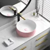 Nordic Rectangular Bathroom Sinks for Kitchen Washing Sinks Single Basin Small Size Circular Bathroom Washbasins Pink Wash Basin