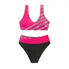 Dames bikini split badpakken diamanten verzamelen zwempak twee stukken print sexy badpak voor femme zomer 240409