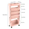 Movable Bookshelf Cart Rolling Utility 5 Layers Large Capacity Space-Saving Cart Organizer For Study Rooms Living Rooms