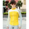 Kvinnors badkläder Mäns långärmad dragkedja Surf Swim Rash Guard Yellow Rashguard Diving Tops Man Sun-Protective Sports Shirt