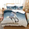 3D -print paardenbeddenset voor kingsize, dekbedovertrek, 200x200 met kussenslopen, tweepersoonsbed, 2 personen, luxe quilt sets