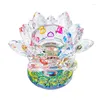 Bandlers Crystal Glass Lotus Flower Tea Hateder Buddhist Buddlestick Home Wedding Holiday Party Decoration Accessoires