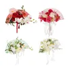 Dekorativa blommor brudtärna bukett kastar kinesisk stil hand fan bröllop blomma för bruddusch hemsdag